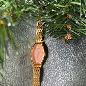 Anna Sui Gold Watch with Pink Dial